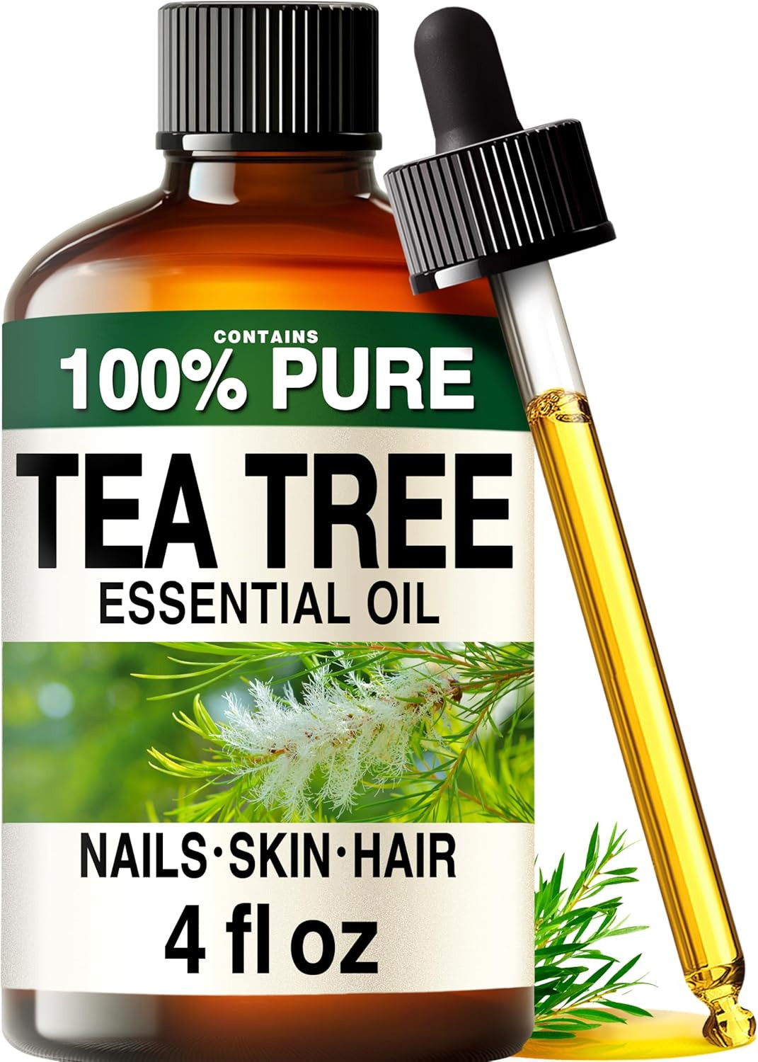 Tea Tree Oil 4oz 100 Percent Pure Essential Oil for Hair Skin Diffuser Aromather