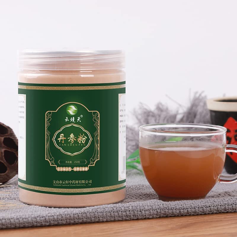 Chinese Dan Shen Powder Salvia Miltiorrhiza Red Sage Root Powder 250g Can