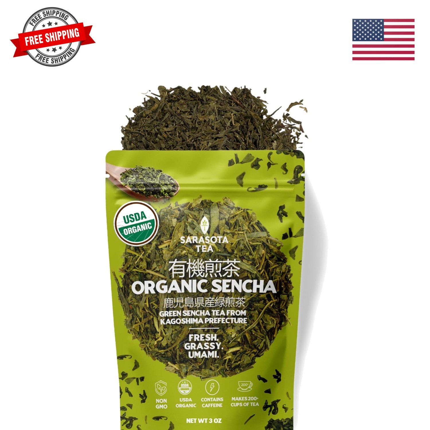 Organic Japanese Sencha Green Tea Loose Leaf | Green Tea from Kagoshima Pref…