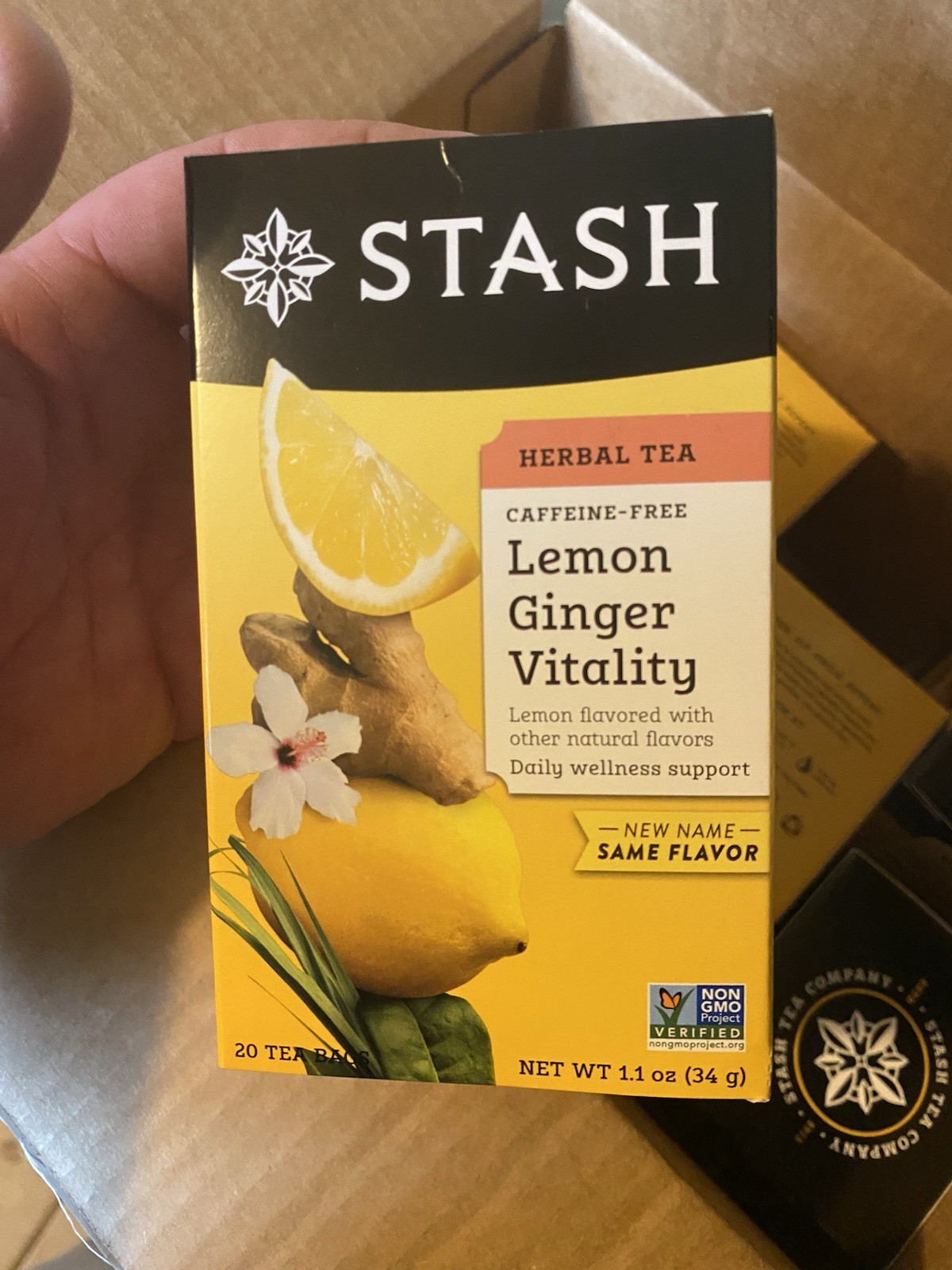 1 Pack – Stash Lemon Ginger Vitality Herbal Tea Bags- 20 Count
