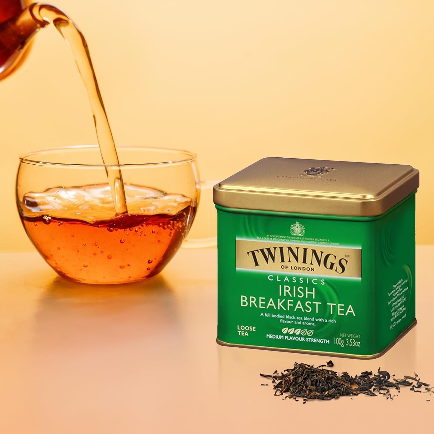 Twinings Irish Breakfast Loose Tea 50 Count Strong Bold Black Tea 3.53 Ounce