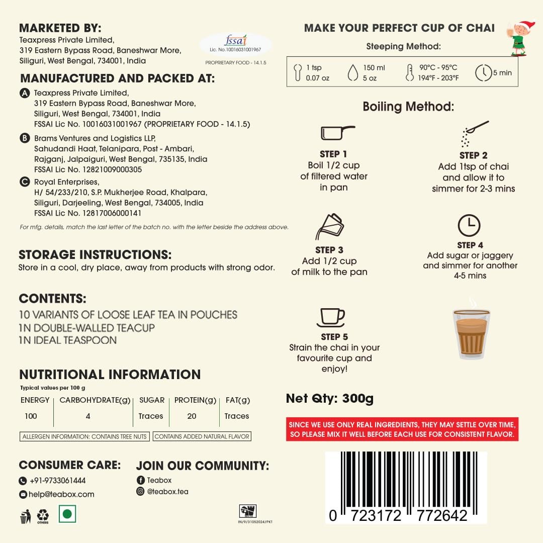 Teabox Advent Chai Trial Pack (Limited Edition) | 10 Authentic Indian Chai…