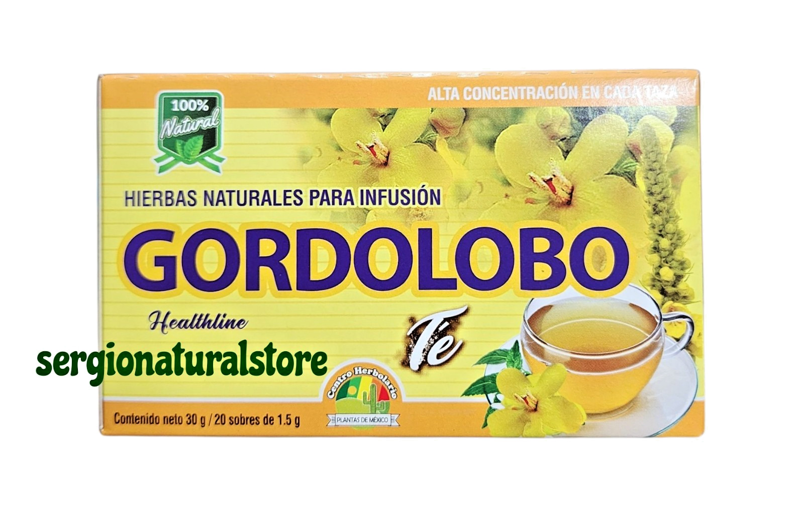 2 Packs Te de Gordolobo 40 Tea Bags Mullein Tea Natural Mullein Flower Gordolobo