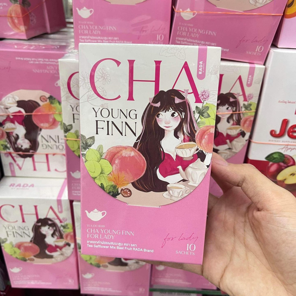 Cha Young Finn For Lady 1 Box Contains 10 Sachets 15g, Infusion Tea, X4 Pink Box