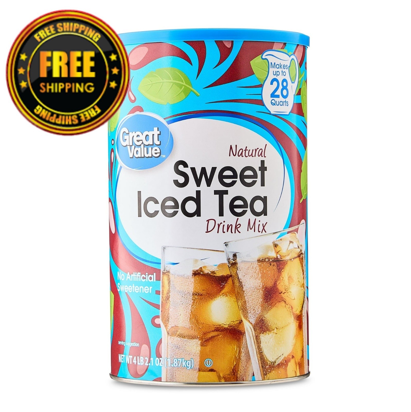 Great Value Sweet Iced Tea Drink Mix, 66.1 oz Container