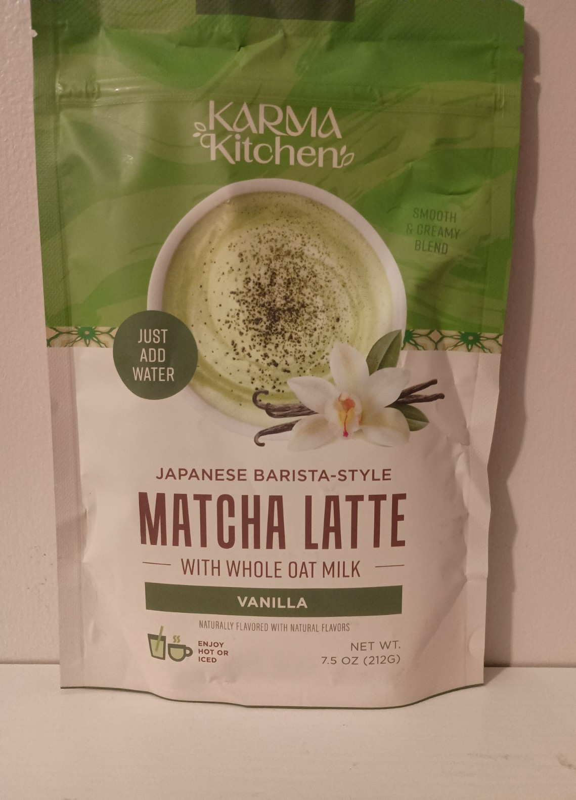 Karma Kitchen Japanese Barista-Style Vanilla Matcha Latte w/ Whole Oat Milk