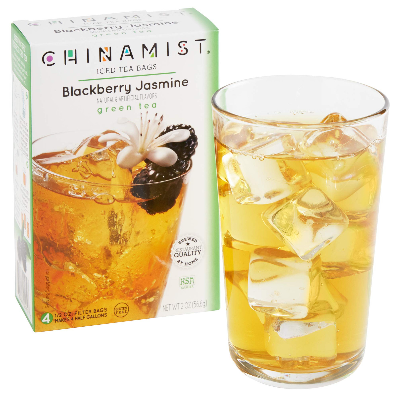 China Mist Green Tea Iced Tea Bags Blackberry Jasmine 4 Count Pack