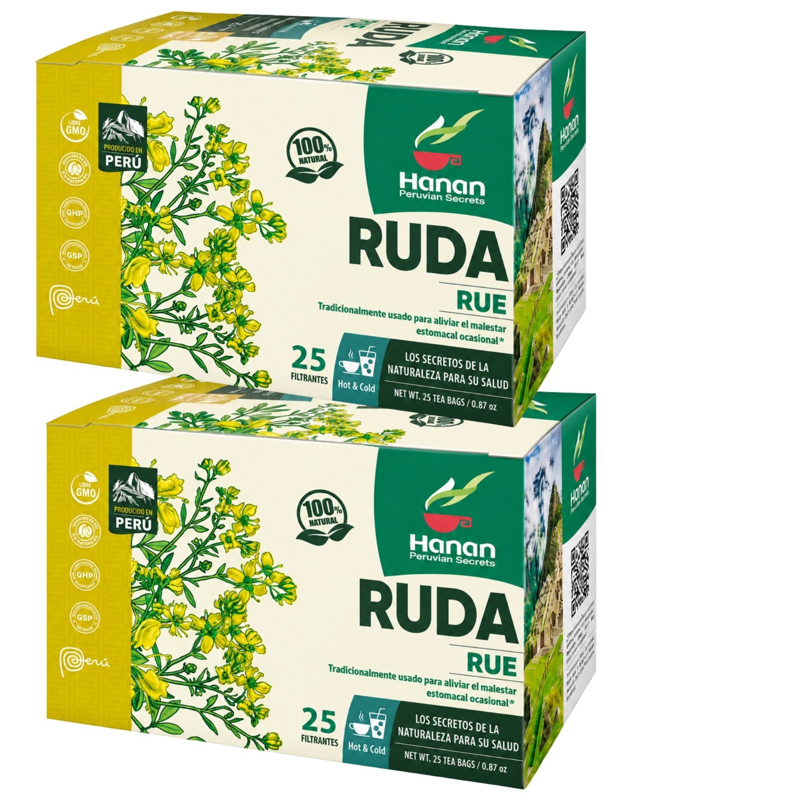 Te de Ruda 100% Natural Rue 50 Tea Bags for Relaxation & Well-Being from Peru