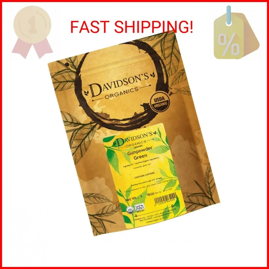 Davidson’s Organics, Gunpowder Green, Loose Leaf Tea, 16-Ounce Bag(Packaging May