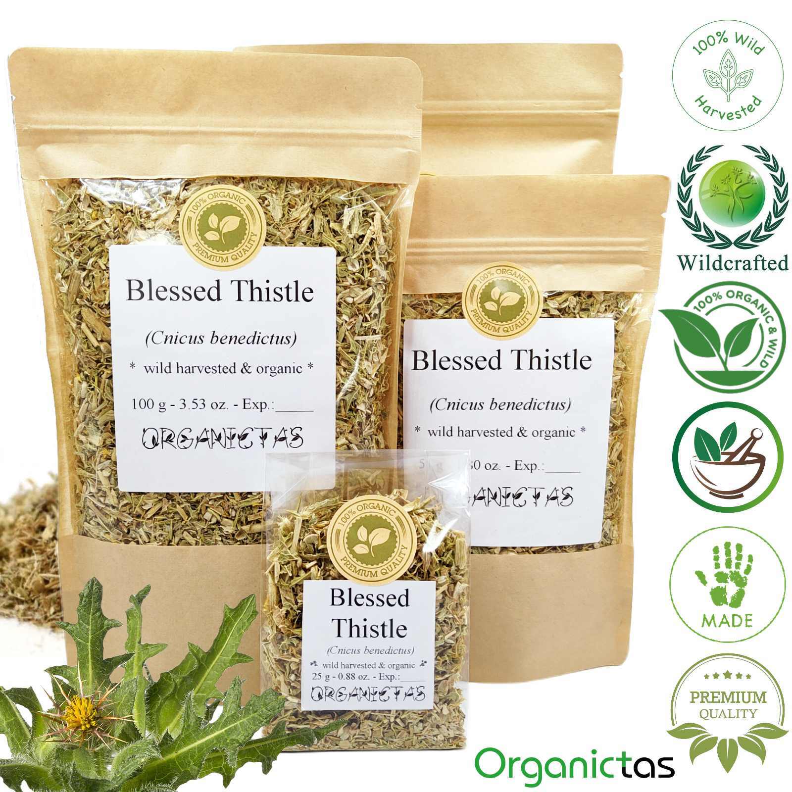 Organic Blessed Holy Thistle Tea Cnicus Benedictus Dried & Loose Premium Qualtiy