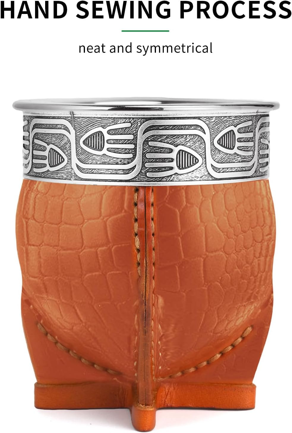 Imperial Mate Gourd Set with Bombilla, Straw & Brush – Fish Style Yellow Brown