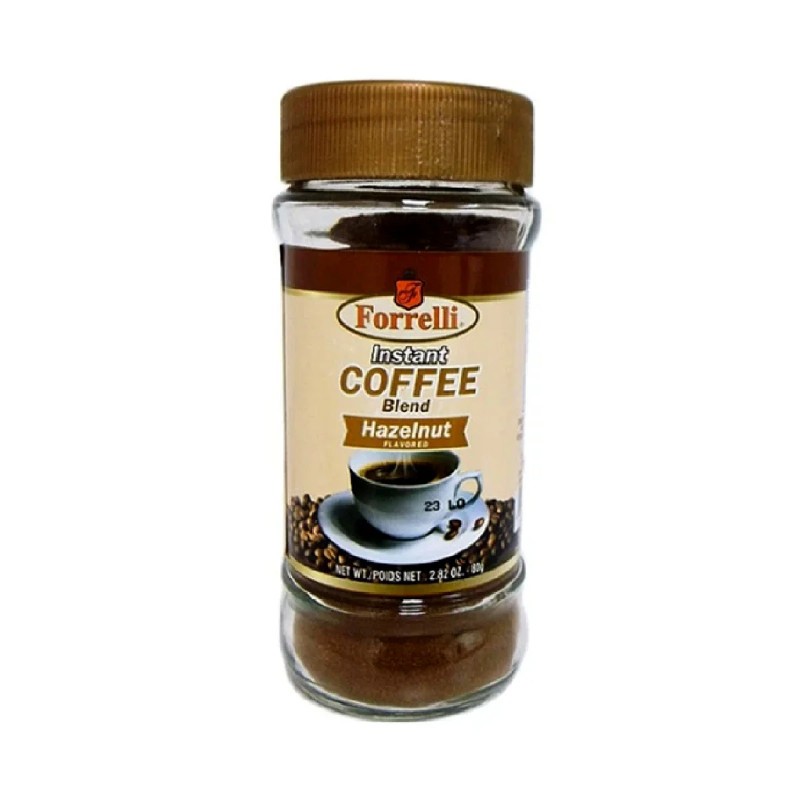 5x Forrelli Hazelnut Blend Instant Coffee Beverage Drink Roasted Flavored 2.82oz