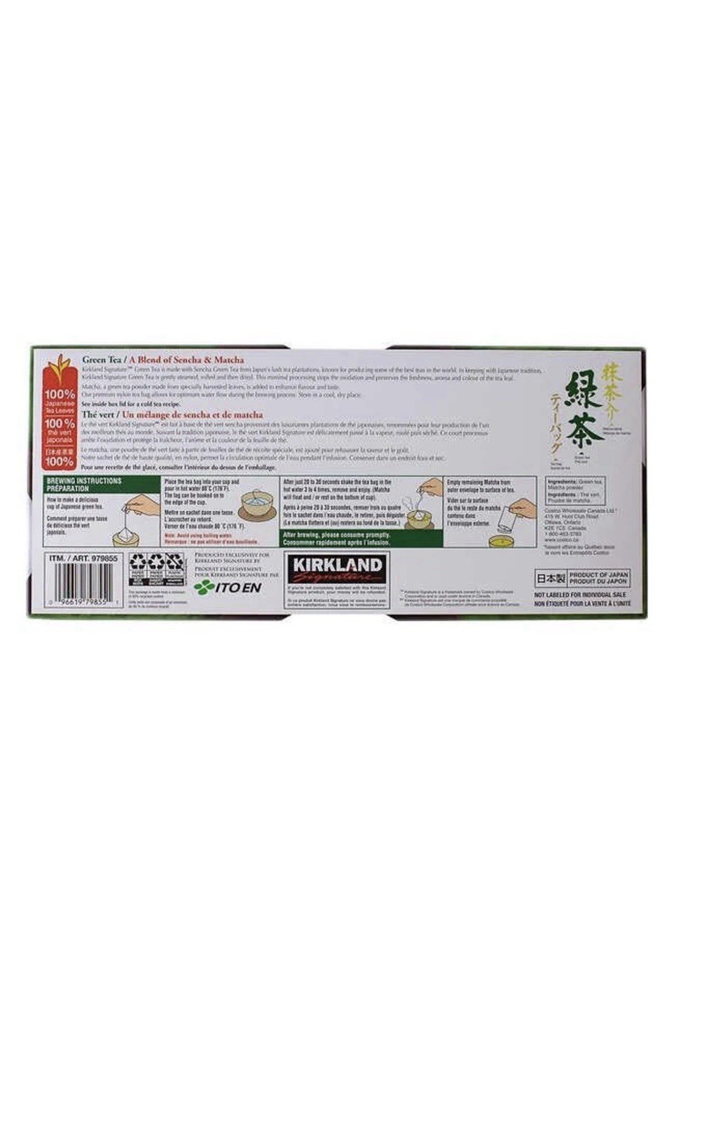 Kirkland Signature Ito En Japanese Green Tea Sencha & Matcha Individually Sealed