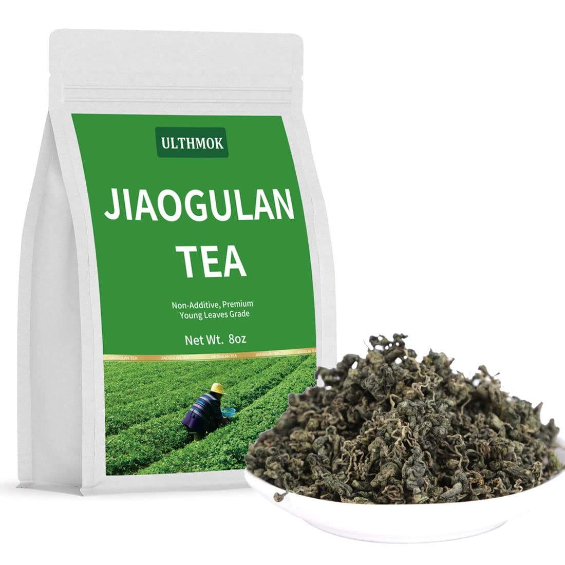 Natural Gynostemma Tea-Jiaogulan Tea 8 Oz, Reusable Bag.100% Natural Dried Lo…