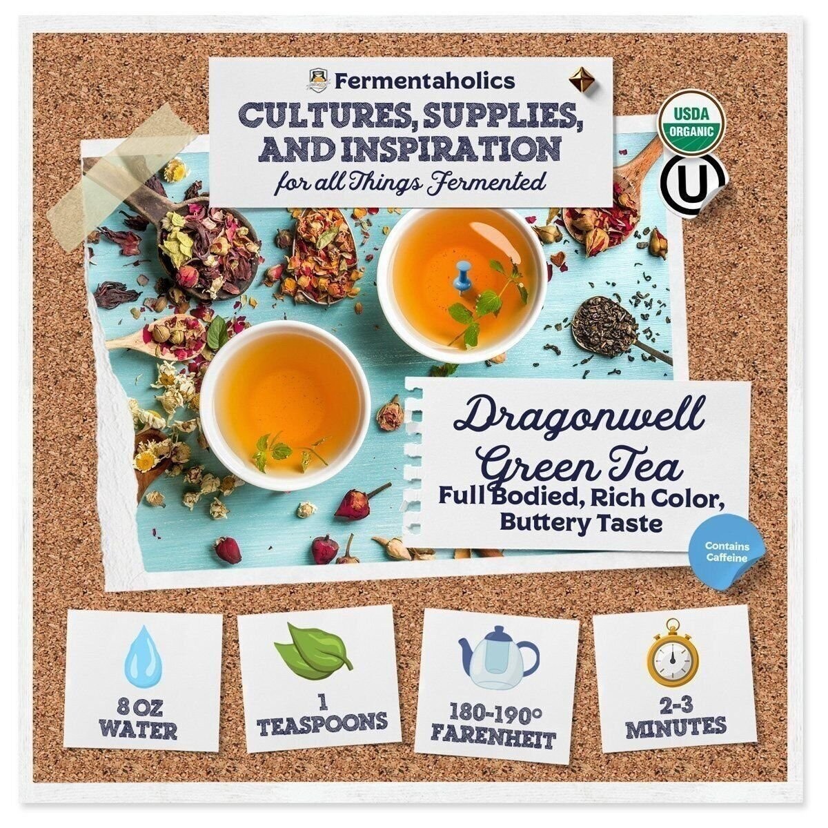 Fermentaholics USDA Certified Organic Loose Leaf Dragonwell Green Tea