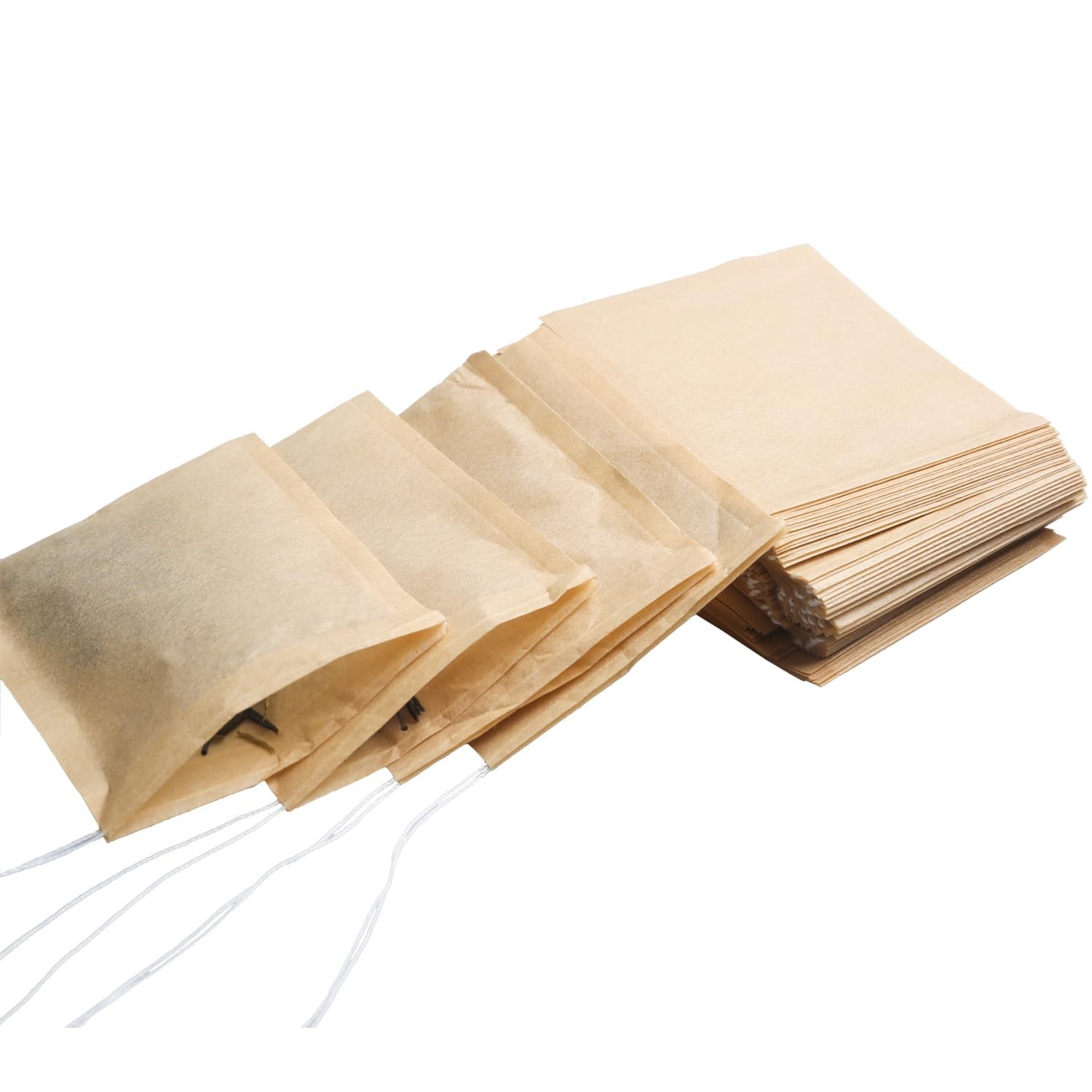 100Pieces Disposable Tea Bags for Loose Tea Unbleached Drawstring Filter Bags US