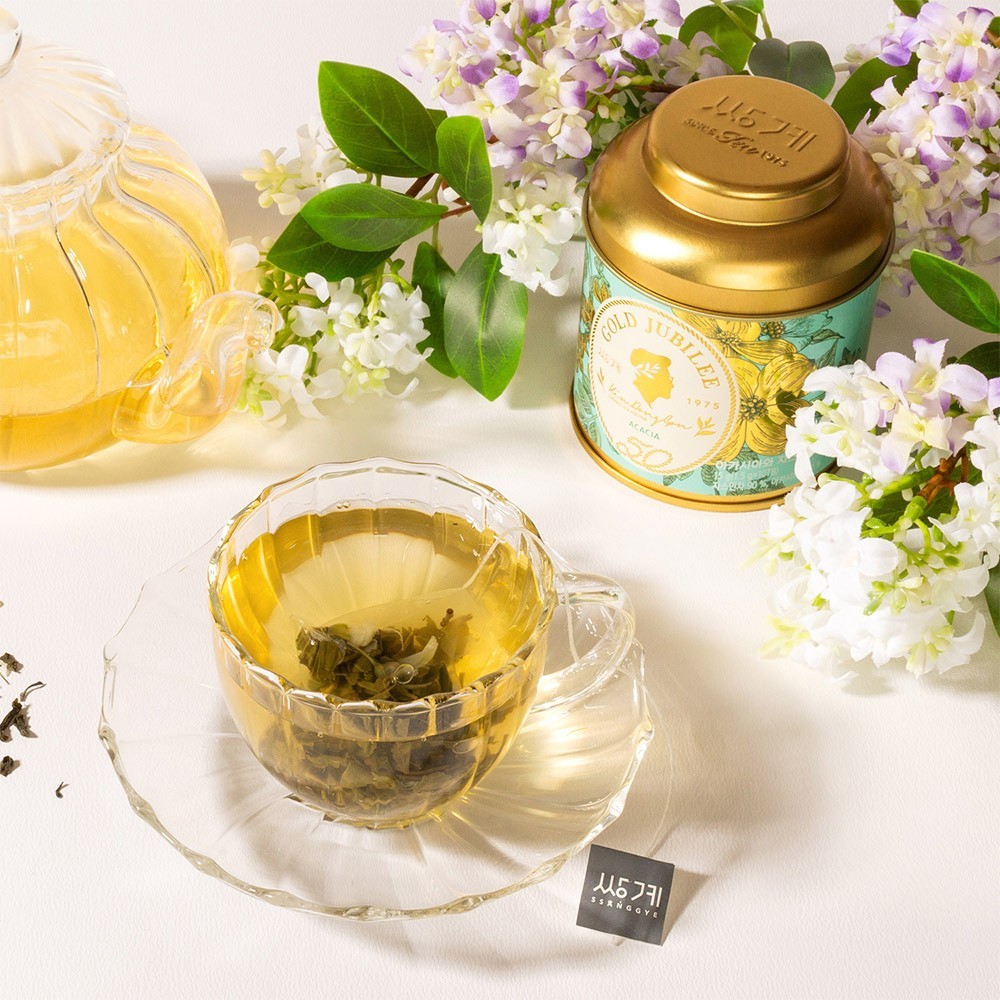Korean Acacia Jasmine Oolong Tea 10 Pyramid Bags Gold Jubilee Premium