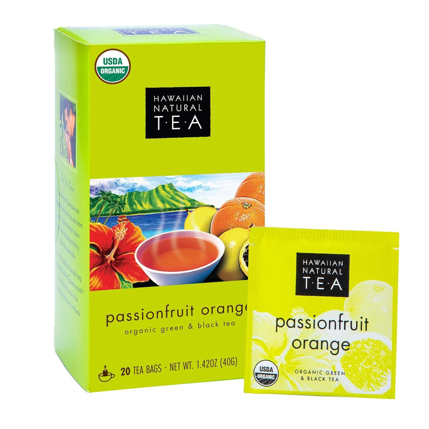 Hawaiian Natural Passion Fruit Orange Flavored Organic Tea – Tropical Fruit Gree