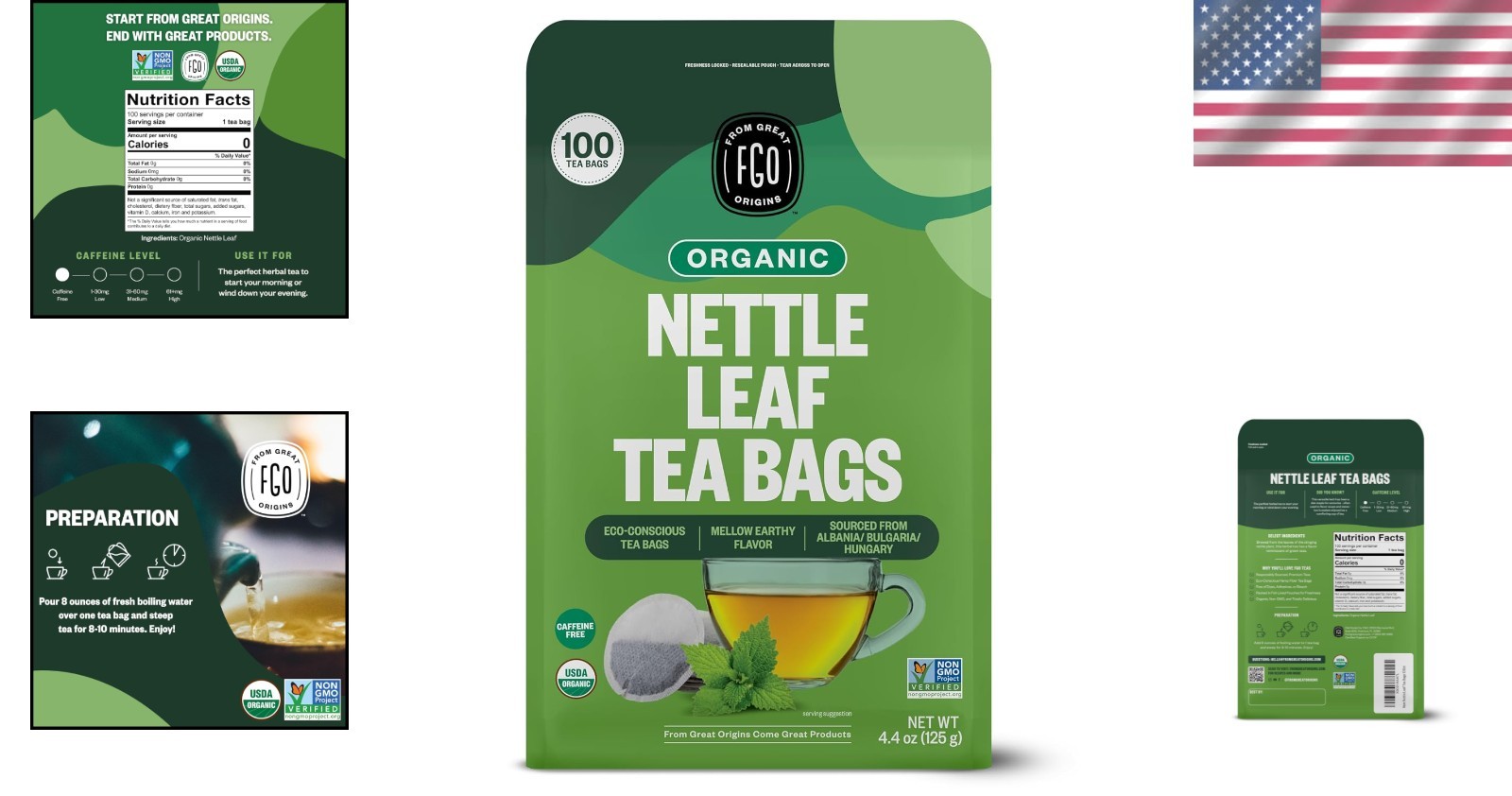 Resealable Bag – Caffeine-Free Nettle Leaf Tea