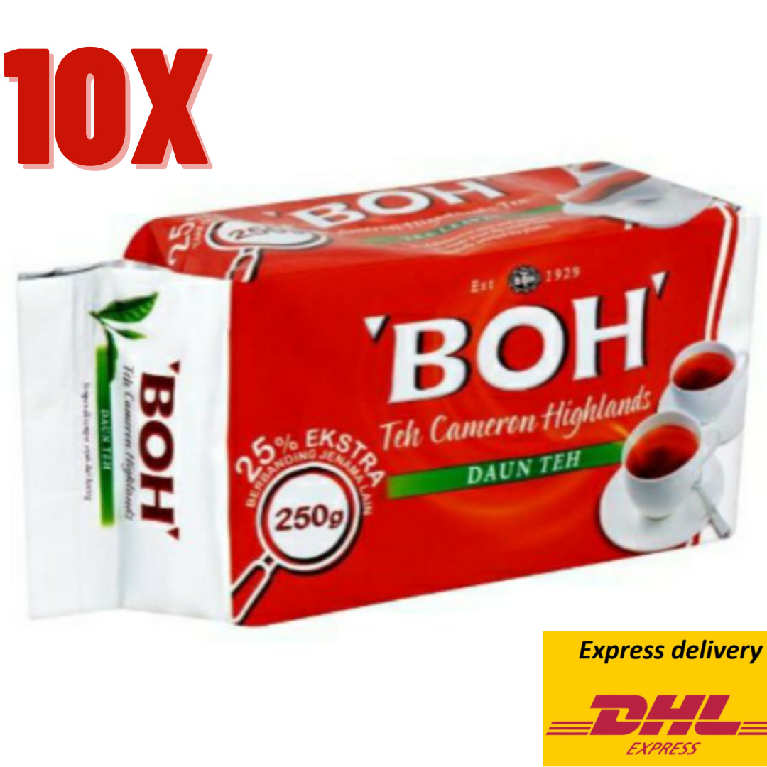 10 Packs X BOH Plantation TEA LEAVES Cameron Highlands Pekoe 250g – Fast DHL