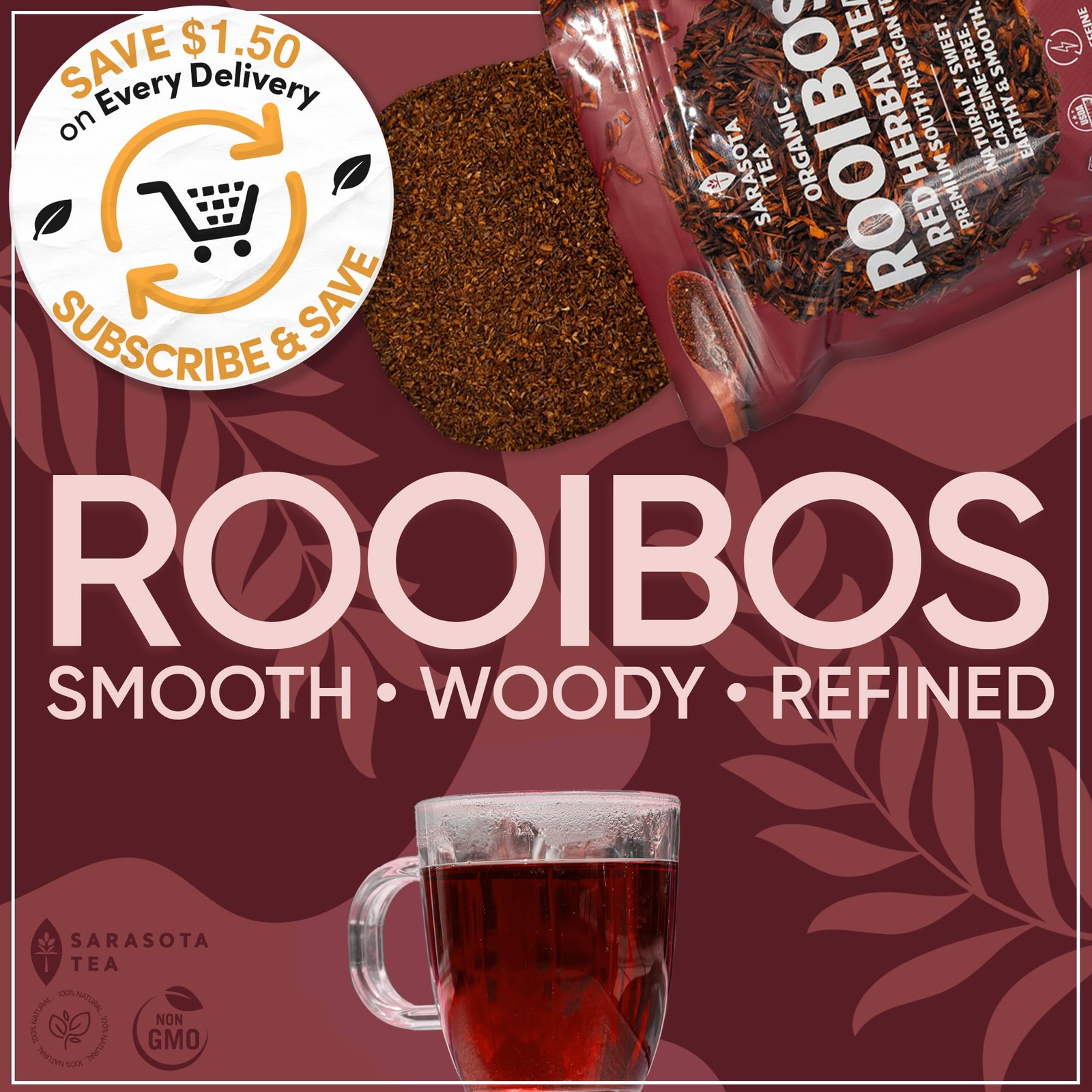 Organic Rooibos 1lb Loose Leaf Tea | 100% Pure South African Red Tea | Natura…