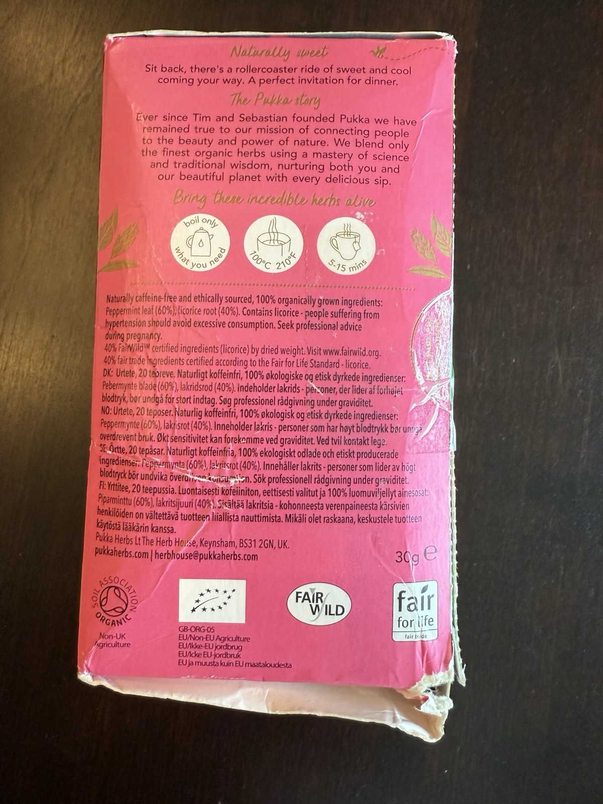 Pukka Peppermint & Licorice Sweet Finale 20 Herbal Tea Sachets Expires 12/27