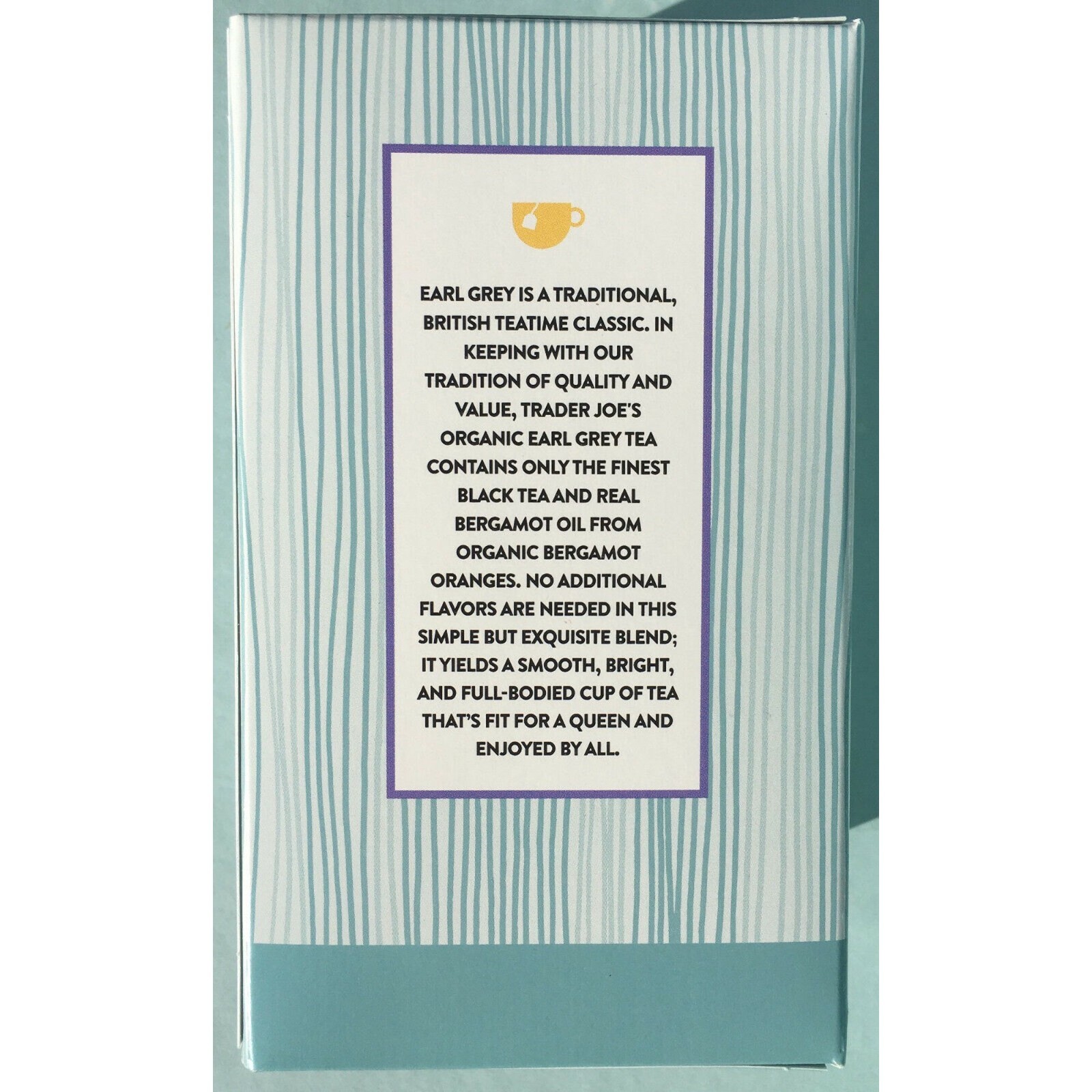 3 Packs Trader Joe’s Organic Earl Grey Black Tea 20 Tea Bags 1.41 oz Each Pack