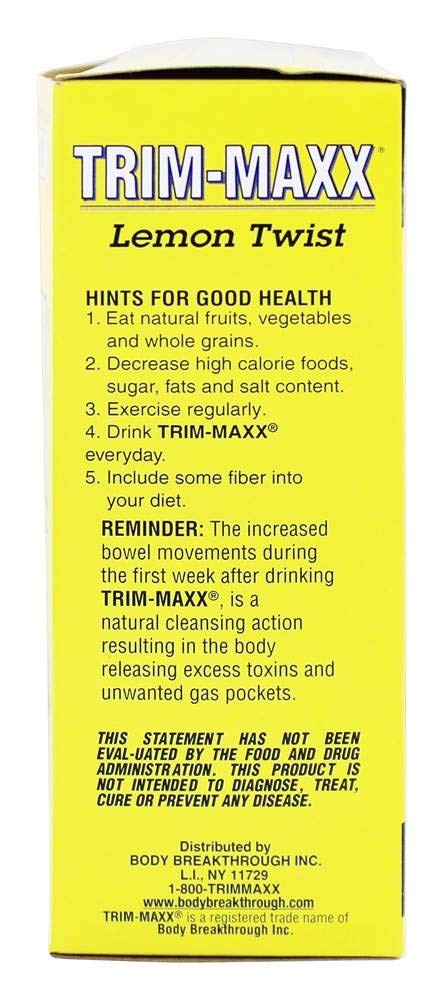 Body Breakthrough Diet Trim-Maxx Tea Lemon, 60 Count 60 (Pack of 1)