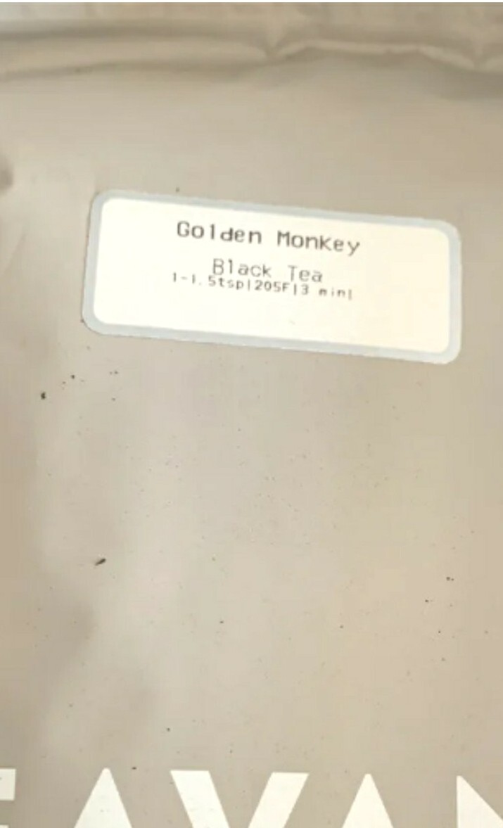 🐒🪙NEW! TEAVANA 2 OZ GOLDEN MONKEY BLACK TEA LOOSE LEAF TEA SEALED GRAY BAG🐒🪙