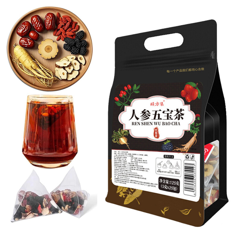 25pcs Ginseng six treasure tea , Kidney tea ,liver tea , red date kidney health