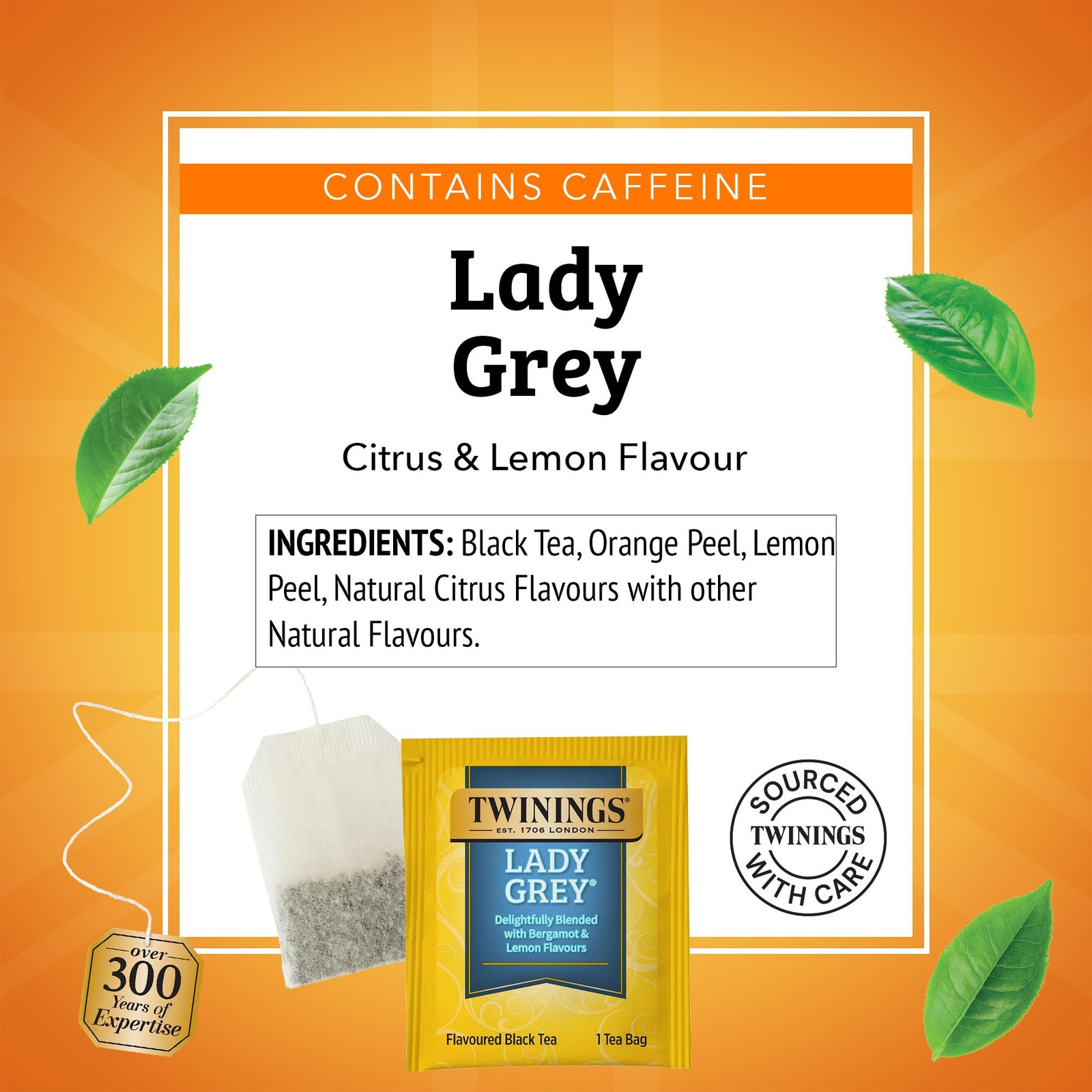 Twinings Lady Grey Black Tea Individually 100 Count (Pack of 1),
