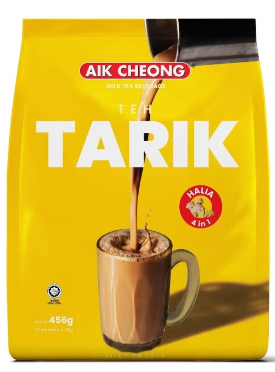 AIK CHEONG GINGER Milk Tea 4in1 Teh Tarik Halia [12 Sachet x 38g] x 4 Packs