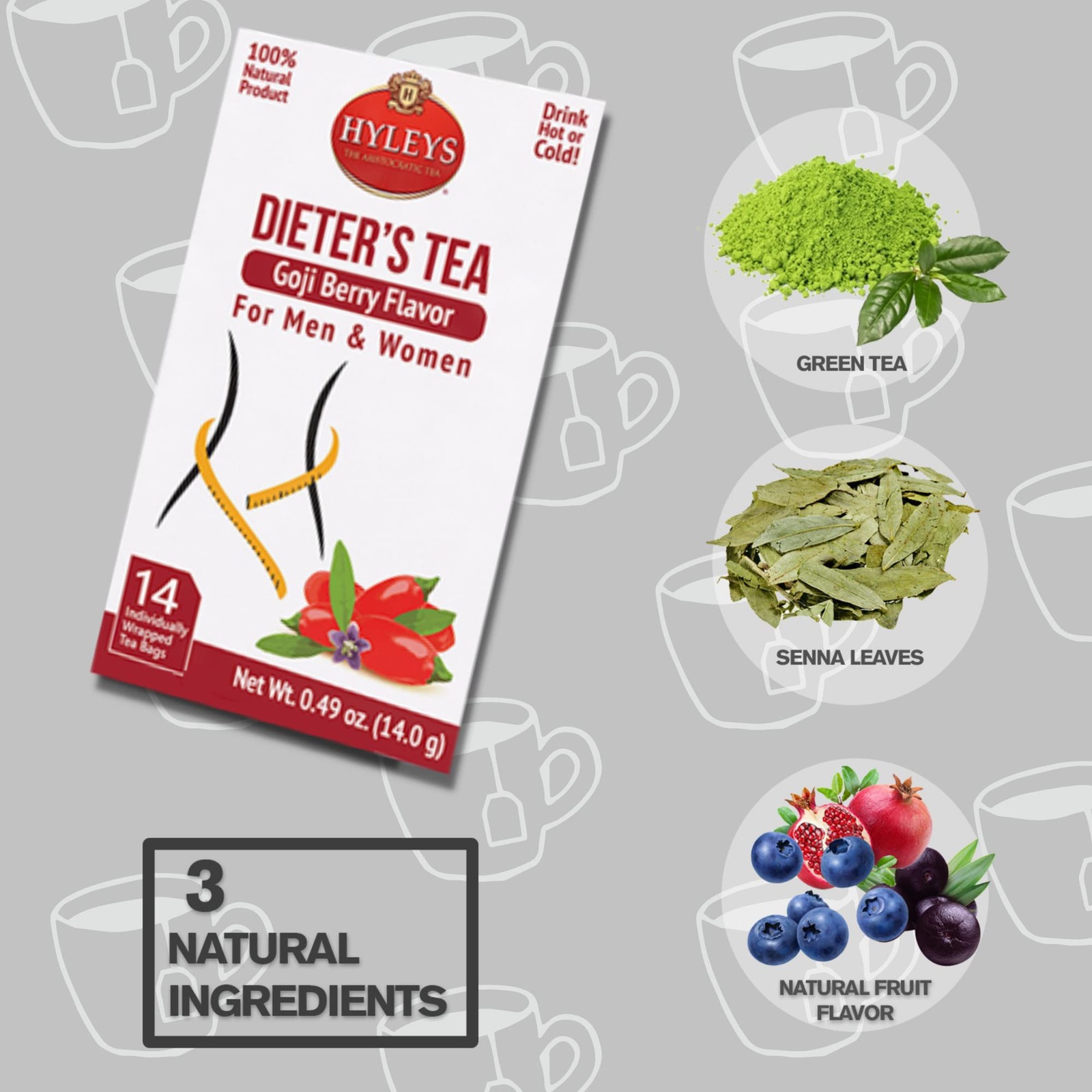 Dieter’s Tea with Goji Berry Flavor 14 Tea Bags Slimming Weight Loss Detox …