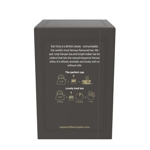 Earl Grey Black Tea Bags – Individually Wrapped, 120 Count, Fragrant & Caffeinat