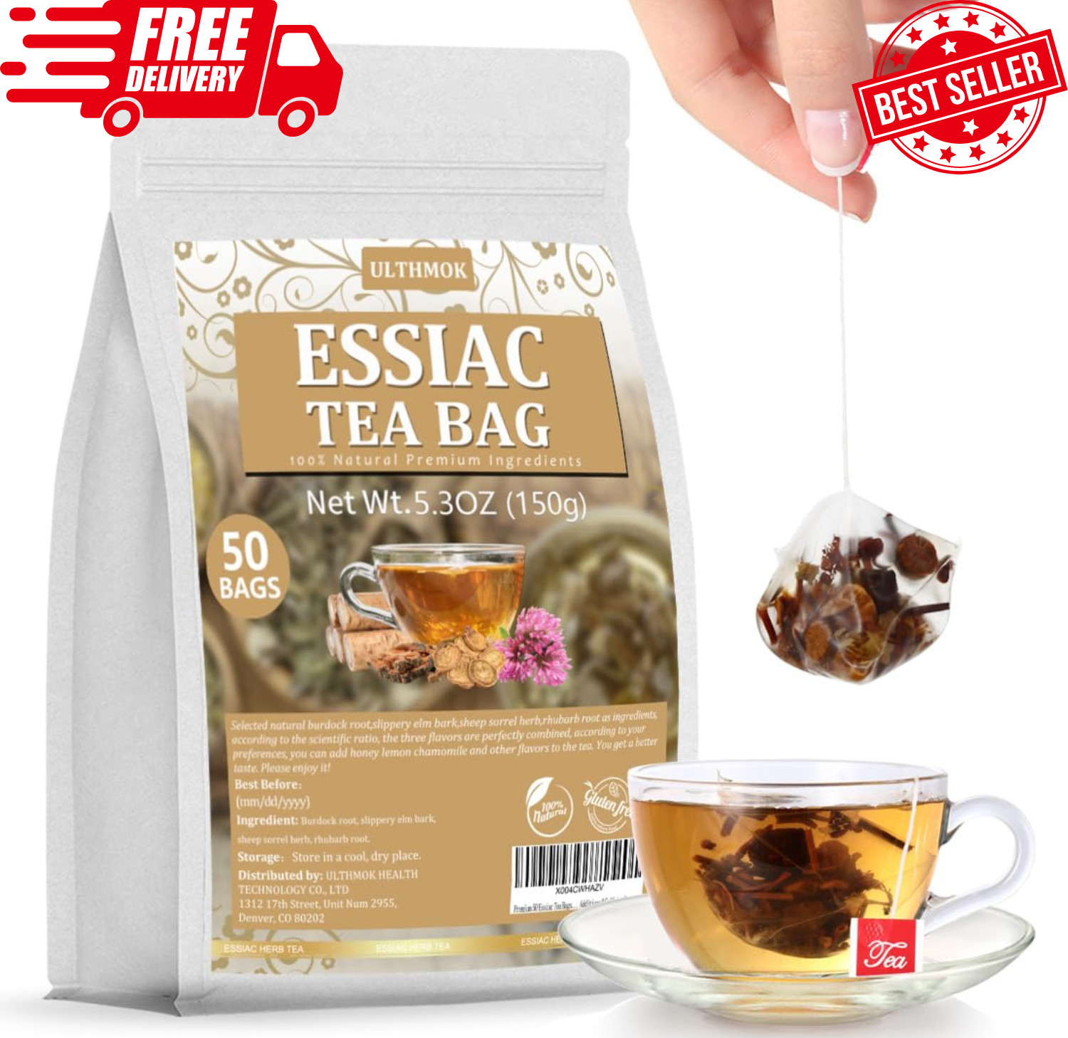 Essiac Tea Bags 50 Count Wellness Blend Natural Ingredients Caffeine Free