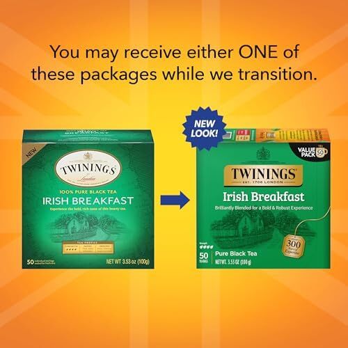 Twinings IRISH BREAKFAST Black Tea Bags – 50 count