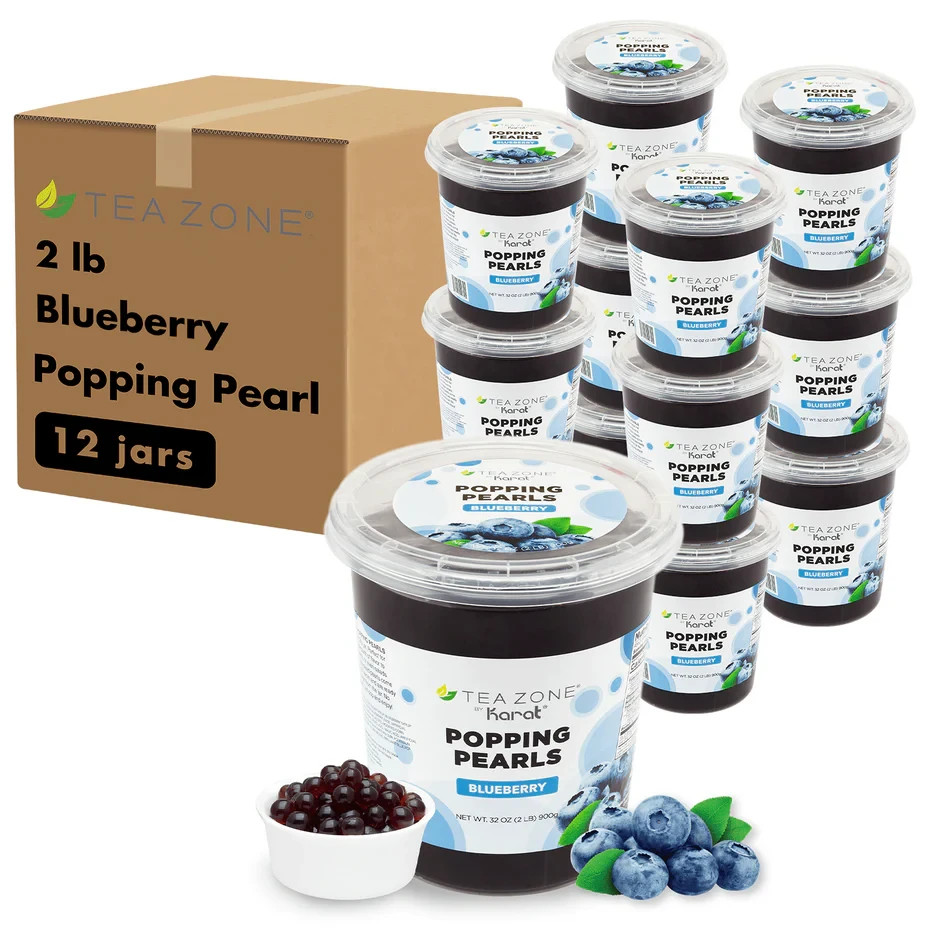 [12 Jars] Tea Zone Blueberry POPPING PEARLS™ (B2056, 2lbs)