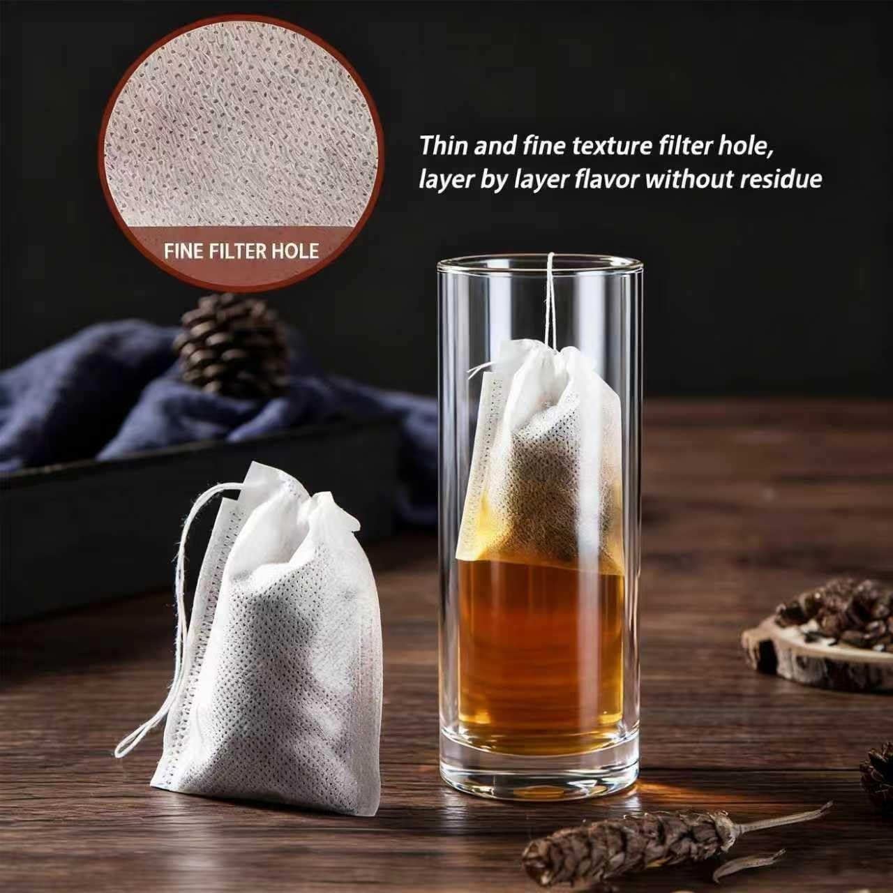 Multi-Functional 3×4 Inch Muslin Drawstring Tea Bags – Ideal for All Beverages