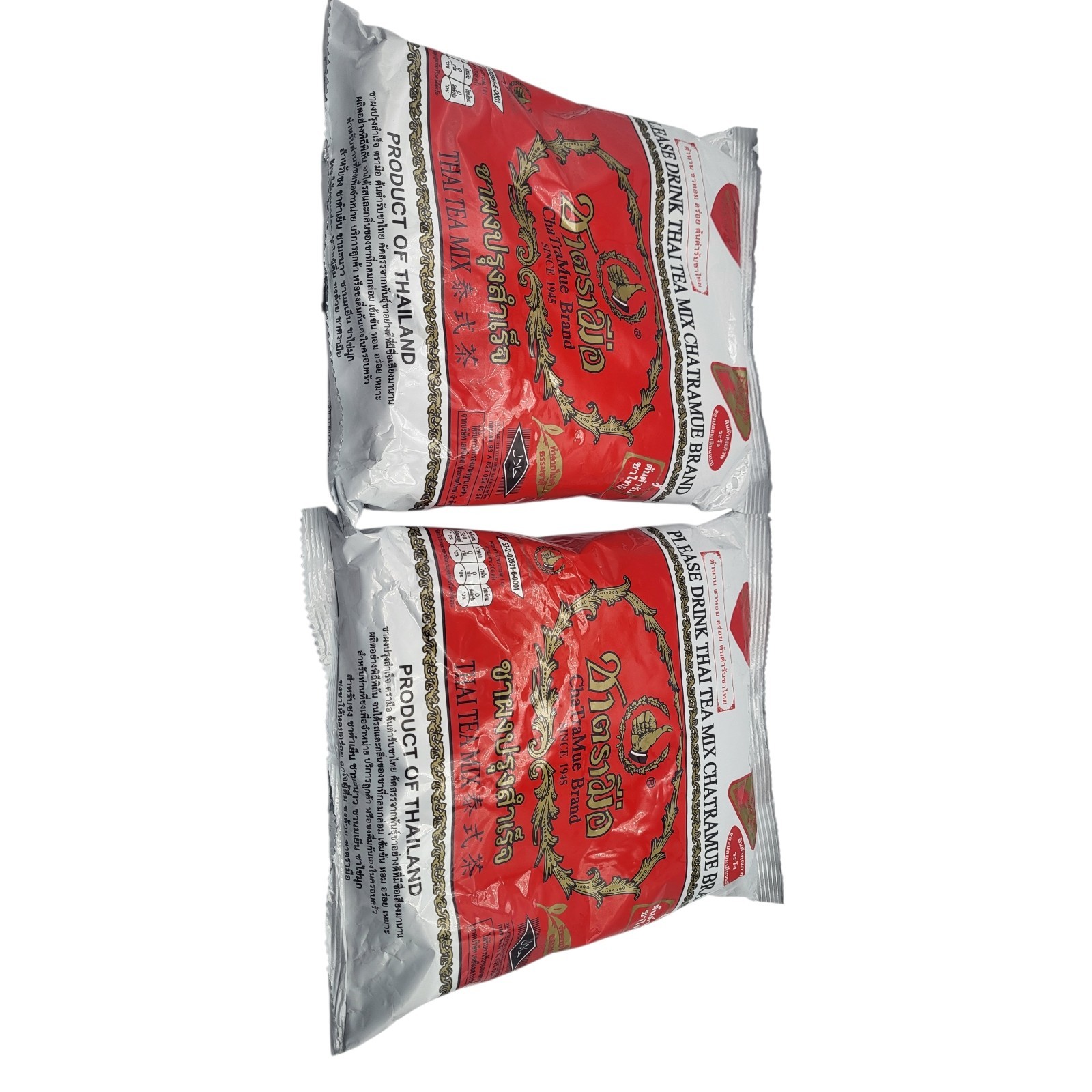 ChaTraMue Number One Thai Tea 2 Bags 400g Red Label Original Thai Tea Mix