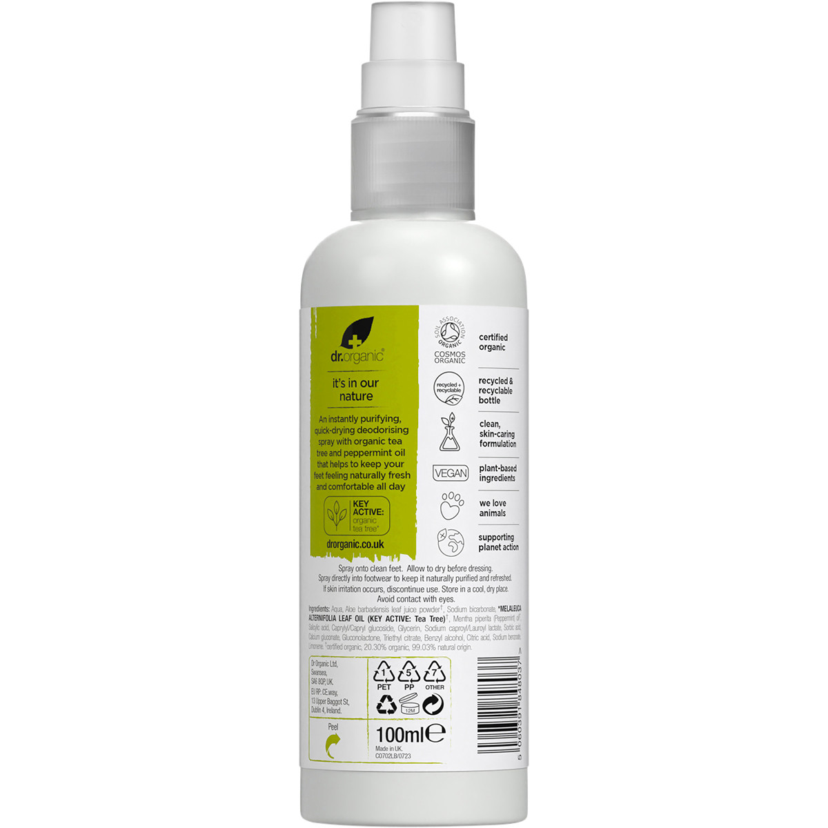 Dr Organic Tea Tree Foot Spray 100ml