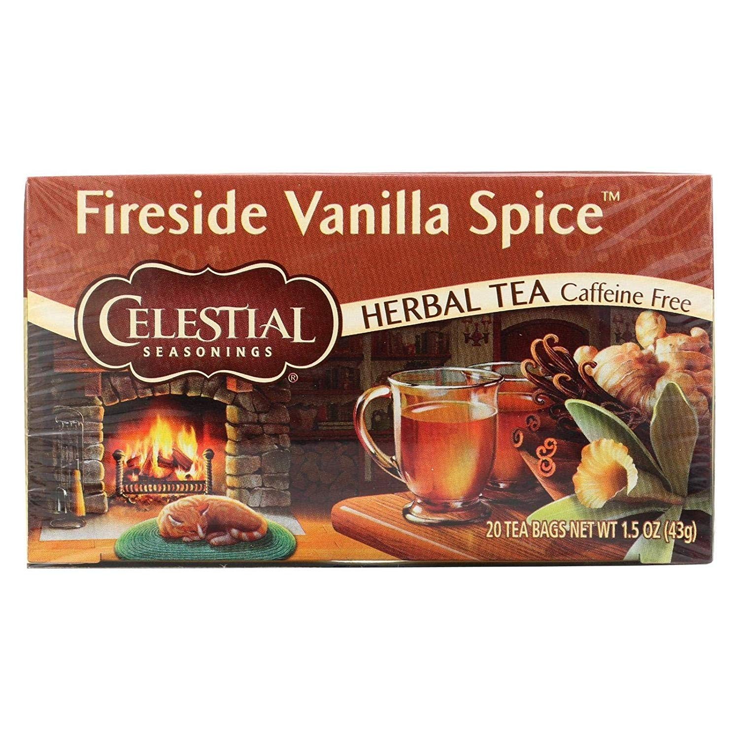 Cinnamon Vanilla Ginger Cardamom Caffeine Free Herbal Tea 20 Count Box