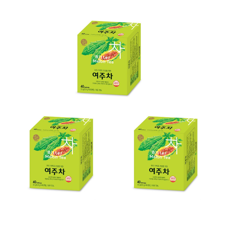 Wooricha Bitter Melon Tea 40 Tea Bags x 3 Boxes Korean Herbal Tea K-Food