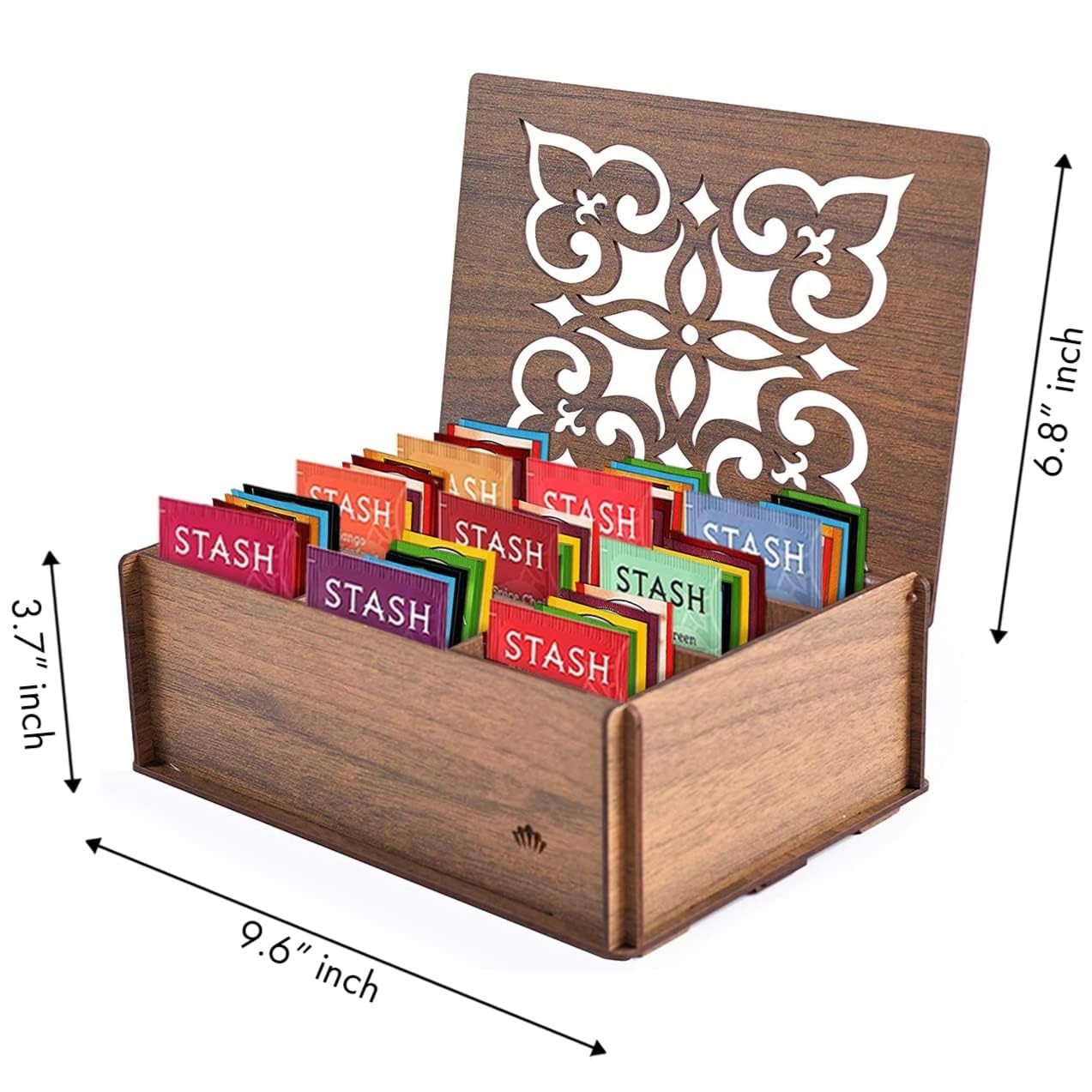 Tea Bags Sampler Gift Box – 80 Count, 28 Flavors – Wooden MDF Tea Organizer i…