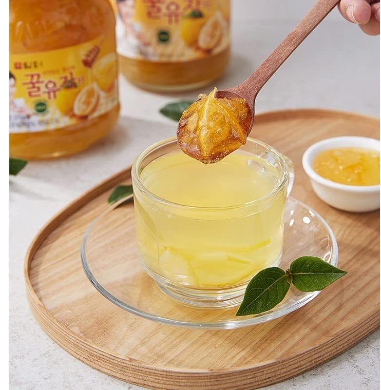 HANASIA Citron Honey Korean Citron Fruit Tea 4 Glass Jars 35.3 oz. (1 kg)