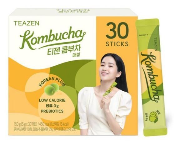 Teazen Kombucha Green Plum 5g x 30 Sticks | Korean Kombucha Drink Powder