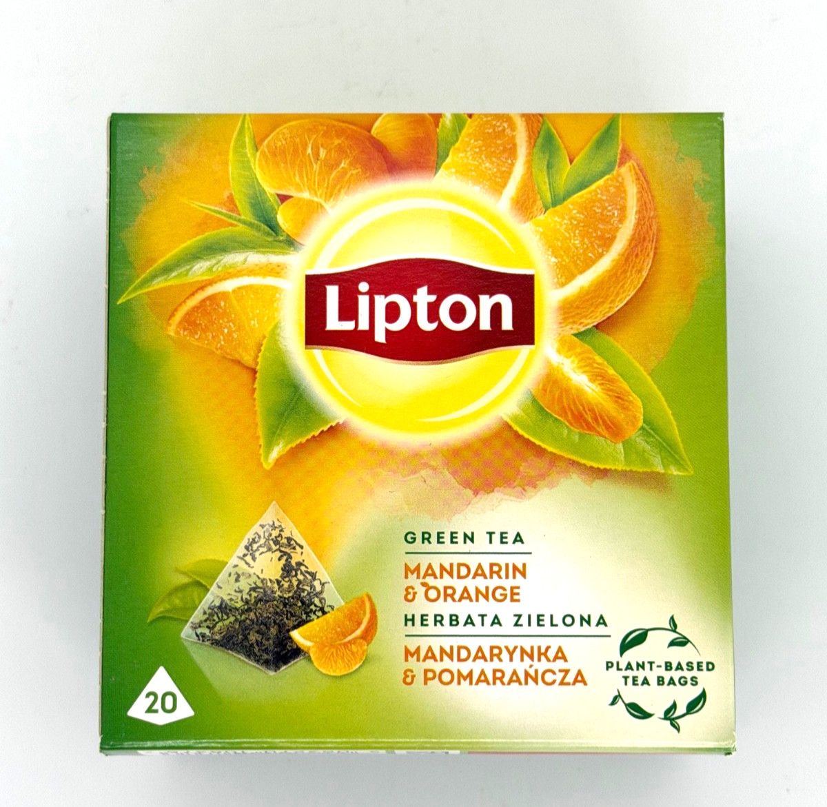 Lipton GREEN TEA: Mandarin & Orange 1 box /20 tea bags-SHIPS FREE