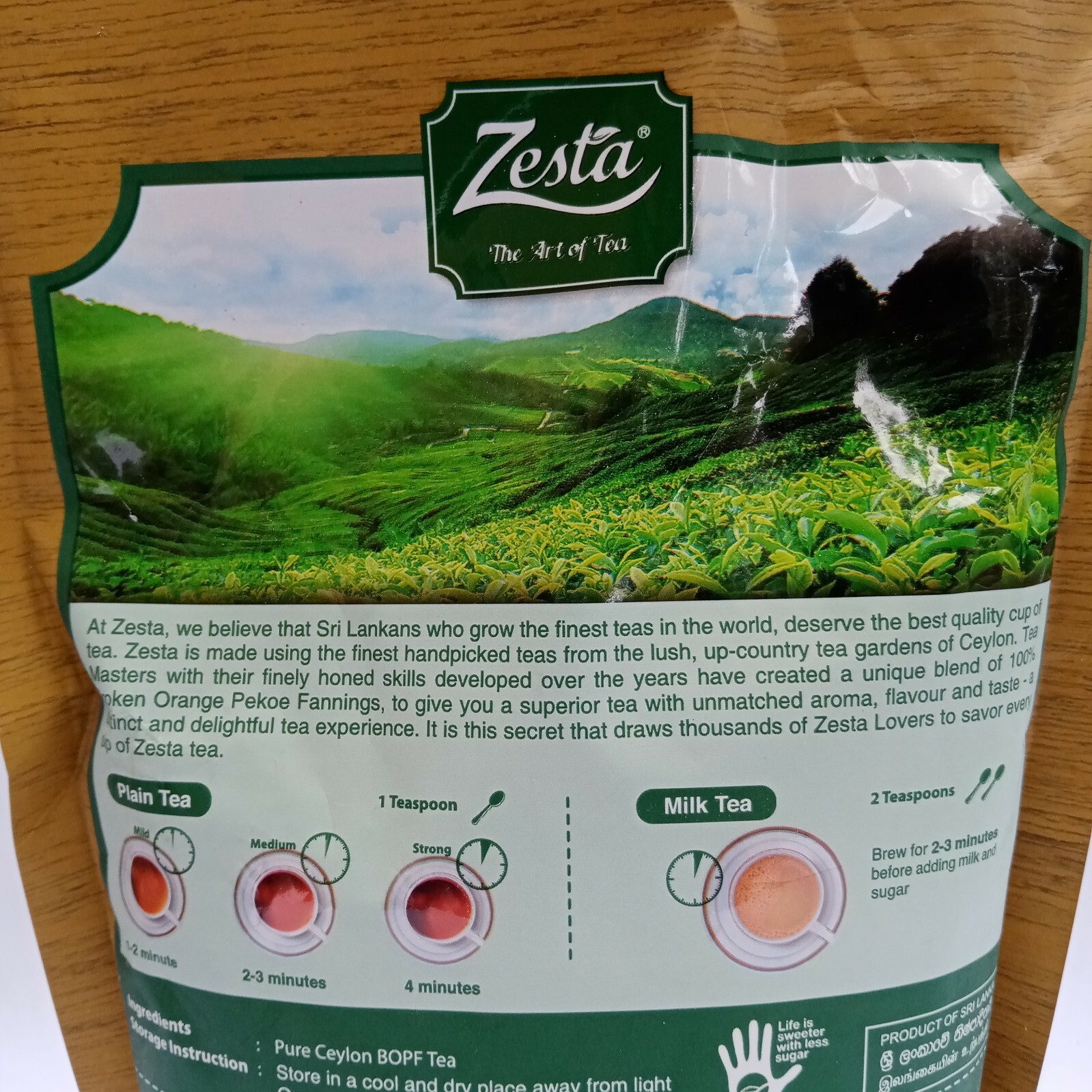 Zesta Tea 390 Grams Leaf Powder 100% Pure Natural Super Drink Gluten-Free