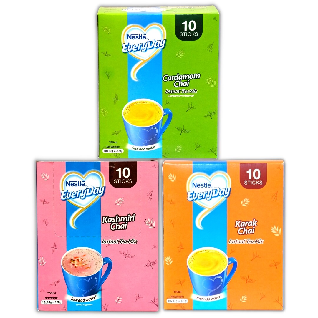 Nestle Everyday Instant Tea Mix Chai Just Add Hot Water, 10 Sachet