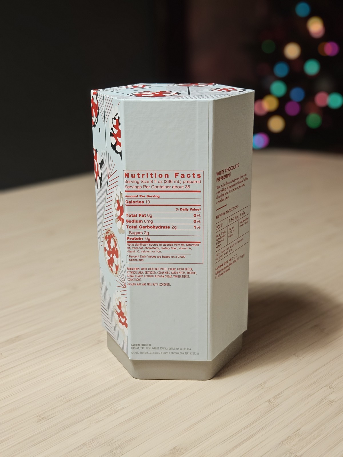 2 Ounces Teavana White Chocolate Peppermint Tea Tin and 2 Oz. Factory Sealed Tea