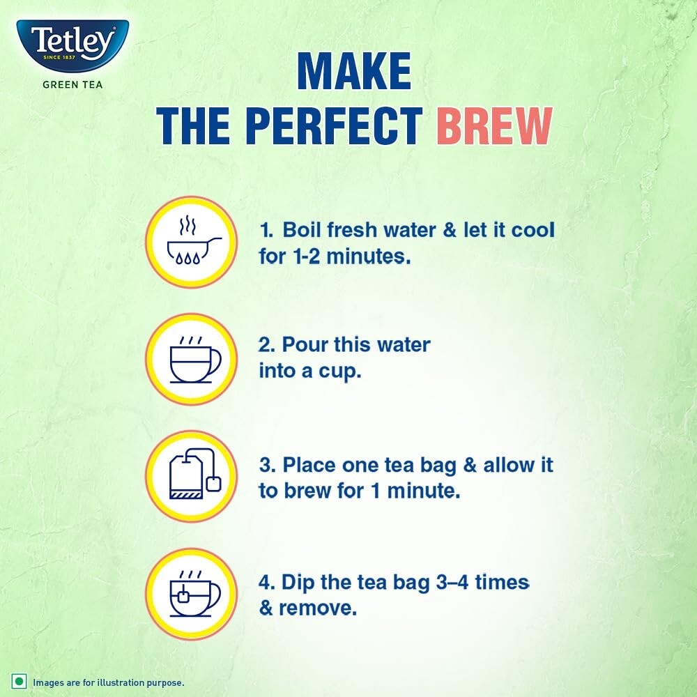 Tetley Green Tea Immune Kahwa with Pink Salt, Ginger, Cardamom Spiced green tea
